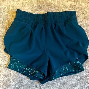 Athleta HIIT IT 2 in 1 Short -Teal - size XS
